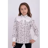 Стильная нарядная блуза для девочки на пуговицах Suzie. Мира блуза молочный р.134