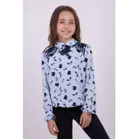 Детская нарядная голубая блуза с кружевом для девочки Suzie. Дорофея блуза голубой р.122