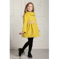 Модное кашемировое пальто Изольда с кружевом для девочки Suzie горчица р.110-122