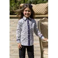 Детская хлопковая рубашка Алина с цветочным принтом для девочки Suzie р.116-134