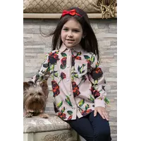 Нарядная детская блуза с цветами и длинным рукавом Suzie. Лайза блуза пудра роза р.116