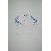 Белая классическая блуза Полина для девочки Suzie белый-электрик р.146-158