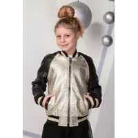 Детский демисезонный бомбер куртка Санти на молнии для девочки Suzie цвет золото р.122-140